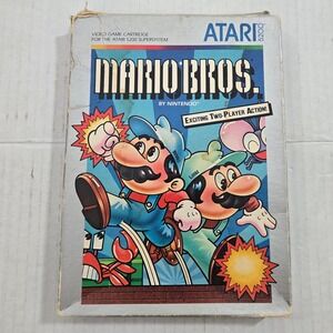 Vintage 1983 Atari 5200 Mario Bros Game Box Cartridge Nintendo Arcade USA Made